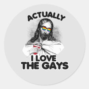 Actually I love the gays T-Shirt Classic Round Sticker