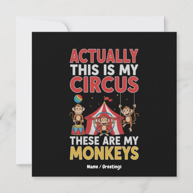 Actually This Is My Circus Funny Mum Quote Invitation (Front)