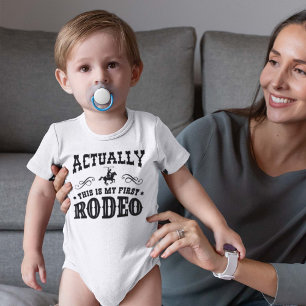 Actually This Is My First Rodeo Baby Bodysuit