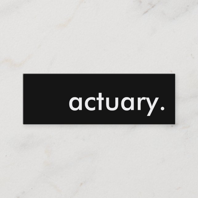 actuary. mini business card (Front)