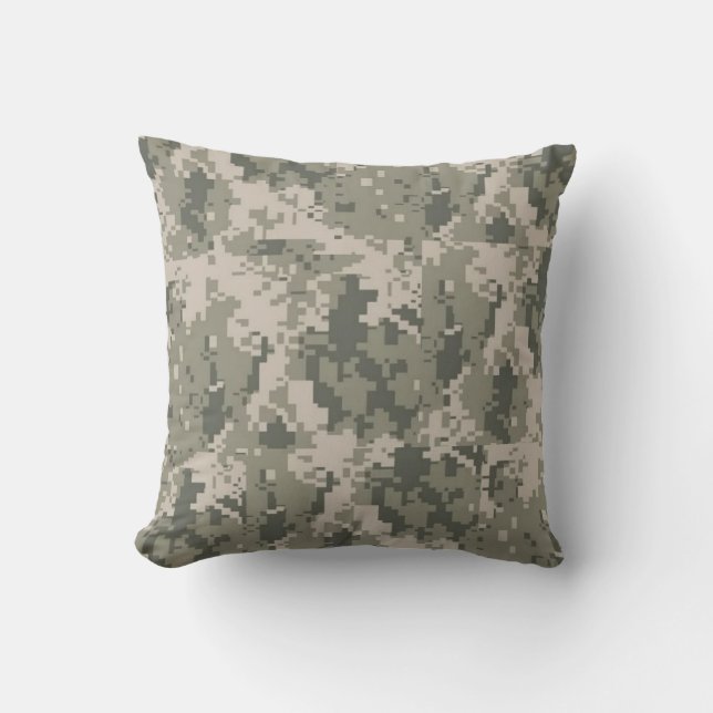 ACU Camo Camouflage Digital Throw Couch Pillow (Front)