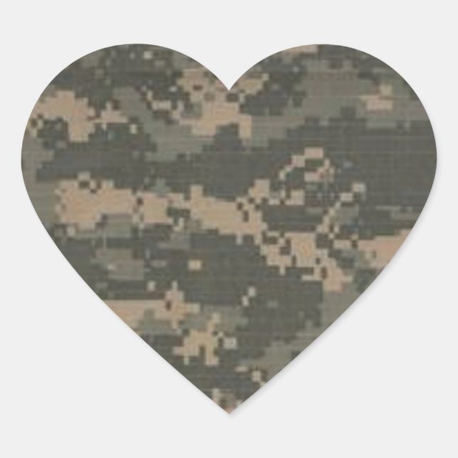 ACU Digital Camo Camouflage Heart Sticker (Front)