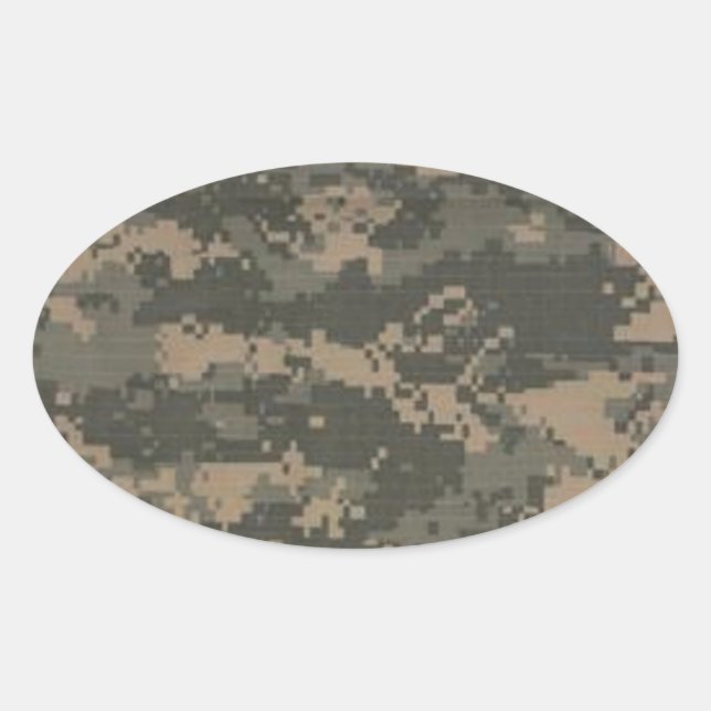 ACU Digital Camo Camouflage Oval Sticker (Front)