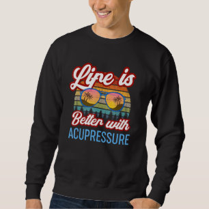 Acupressure Vintage Sunset Acupressure Teacher Beg Sweatshirt