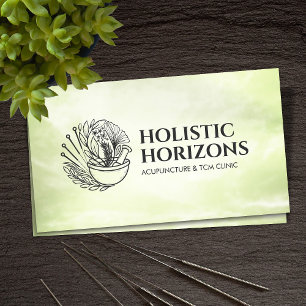 Acupuncture and Herbal Medicine illustration Business Card