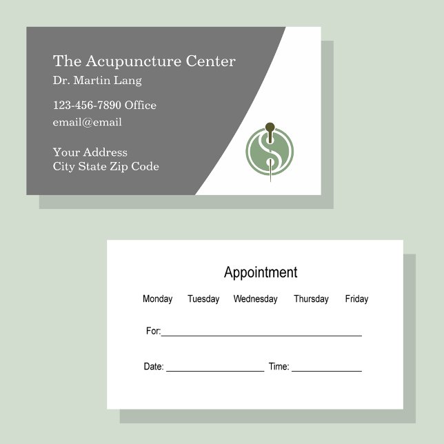 Acupuncture Appointment Business Cards (Creator Uploaded)