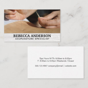 Acupuncture Back Session Holistic Medicine Appointment Card