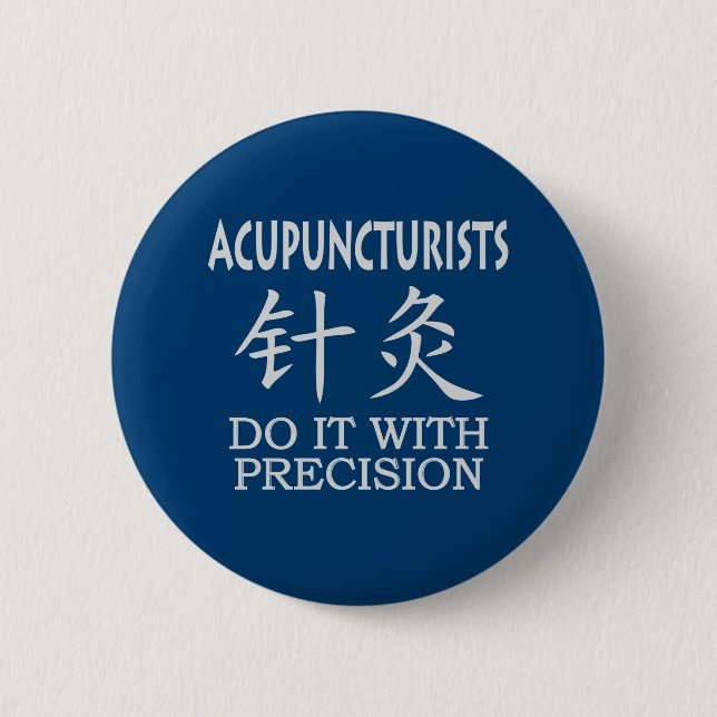 Acupuncture Chinese Symbol 6 Cm Round Badge (Front)