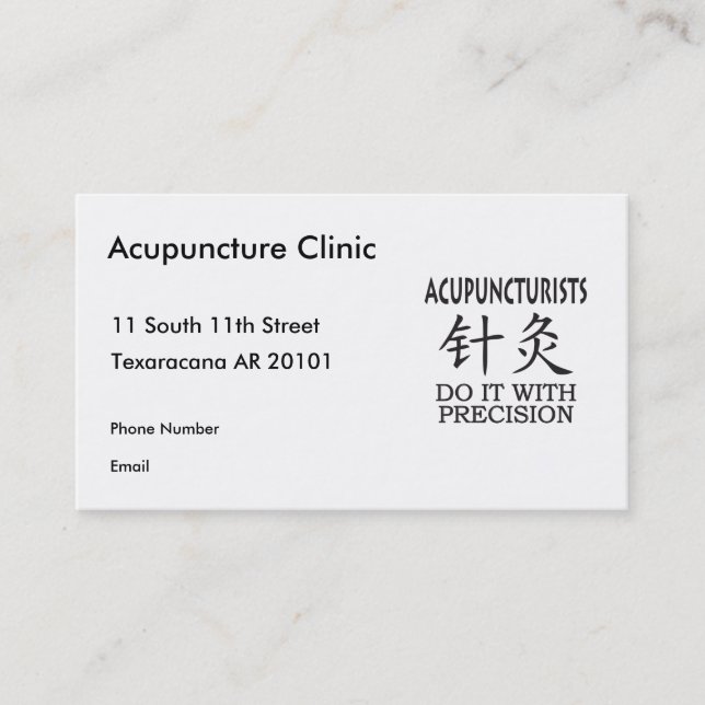 Acupuncture humour appointment card (Front)