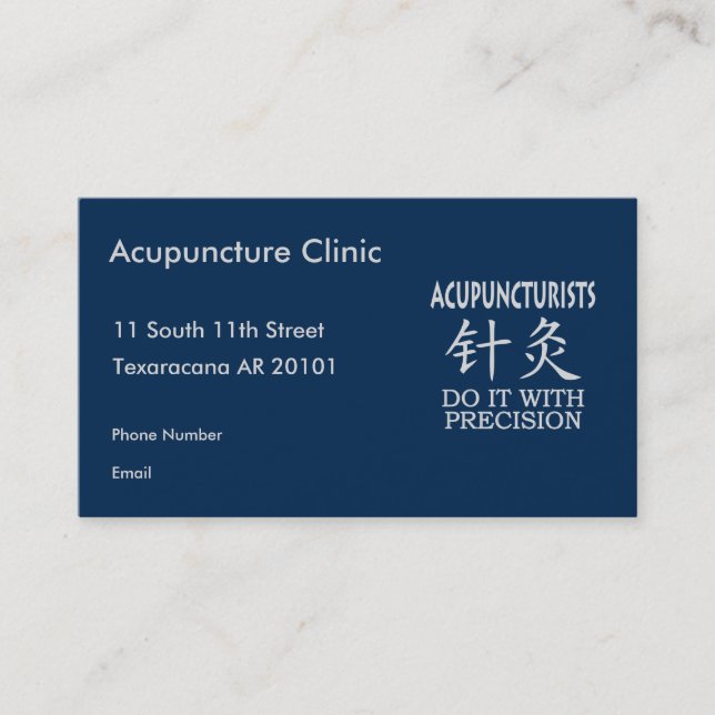Acupuncture humour appointment card (Front)