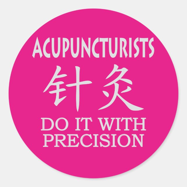 Acupuncture humour classic round sticker (Front)