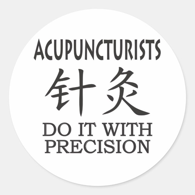 Acupuncture humour classic round sticker (Front)