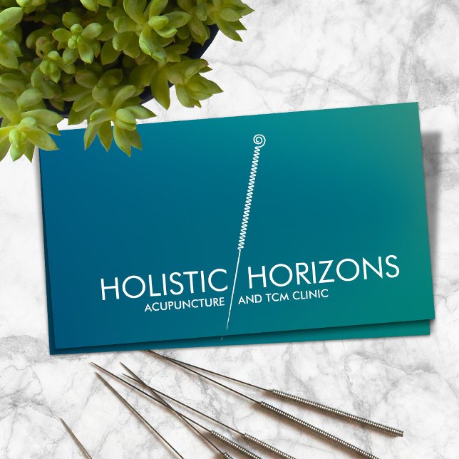 Acupuncture Needle Line Art Business Card (Creator Uploaded)