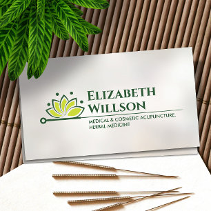 Acupuncture Needle - Lotus Flower Business Card