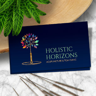 Acupuncture Needle Tree - colorful leaves Business Card