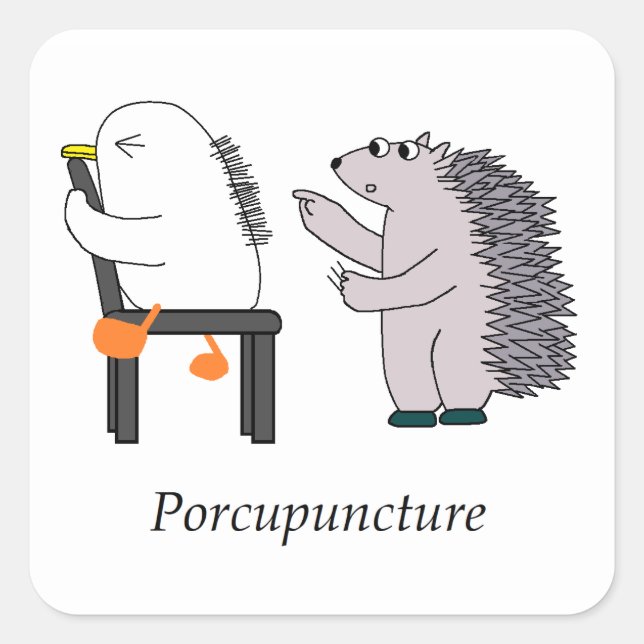 acupuncture square sticker (Front)