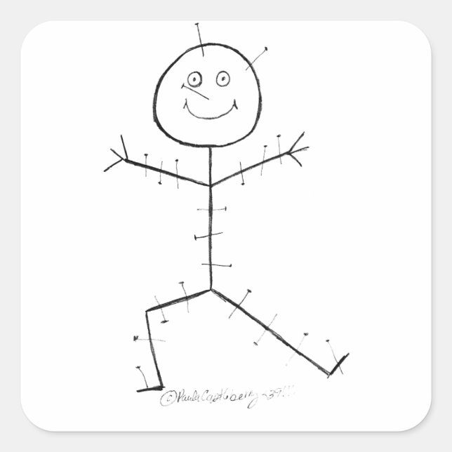 Acupuncture sticky square sticker (Front)