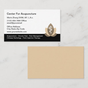 Acupuncture Therapy Acupuncturist Business Cards