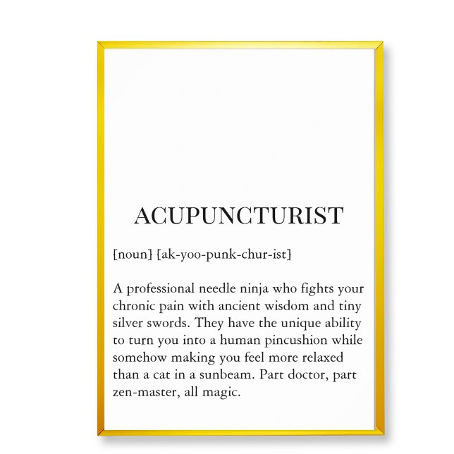 Acupuncturist Needle Ninja Wall Art Clinic chart (Acupucture clinic wall decor art,  acupuncture wall chart)