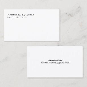 acupuncturist (or any other prof) minimalist b/w business card
