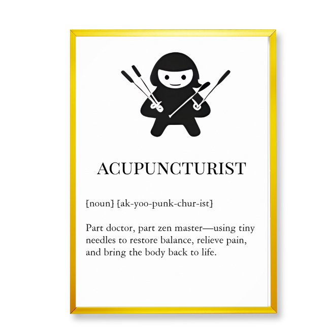 Acupuncturist Wall Art Gift | Needle Acupuncture  (Acupucture clinic wall decor art,  acupuncture wall chart)