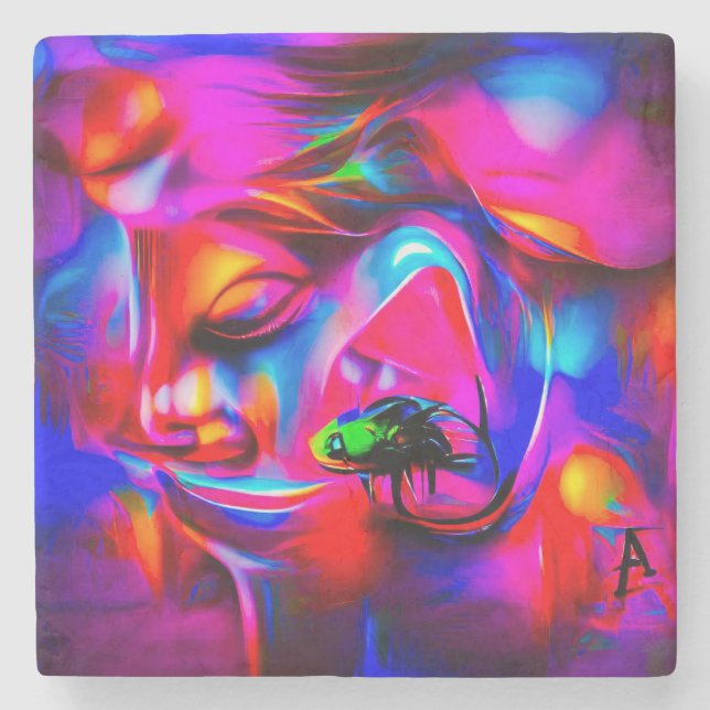 Acusticophobia 2 stone coaster (Front)