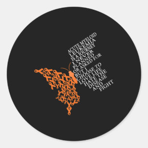 Acute Myeloid Leukaemia Warrior  Classic Round Sticker