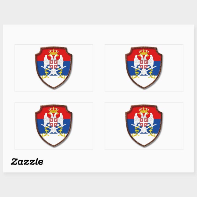 AD 001 - Serbian mediaeval shield Serbia Rectangular Sticker (Sheet)