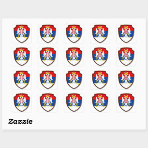 AD 001 - Serbian mediaeval shield Serbia Square Sticker