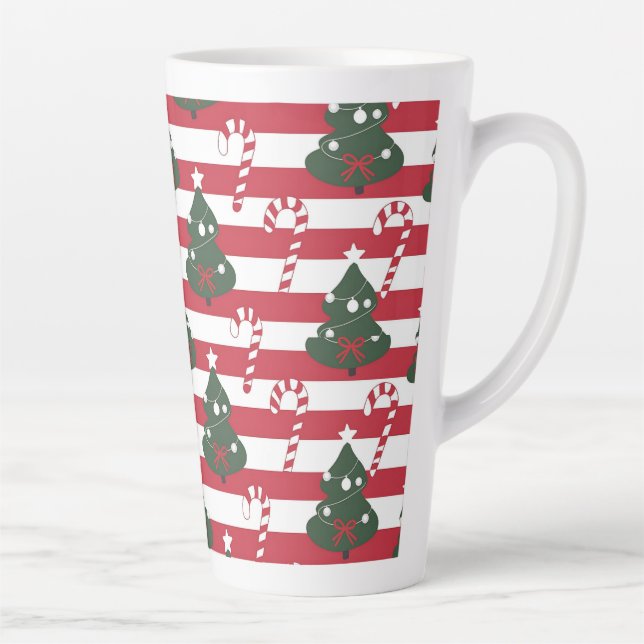 AD 003 - Christmas digital graphic pattern Latte Mug (Right)