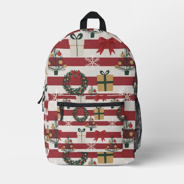 AD 004 - Christmas digital graphic pattern Printed Backpack (Front)