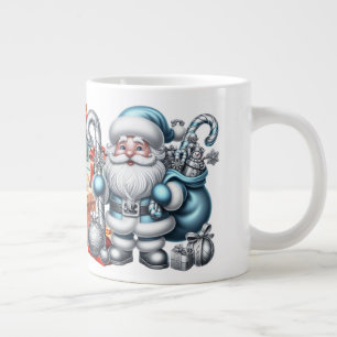AD 021 - Christmas digital graphic Santa Claus 3d Large Coffee Mug