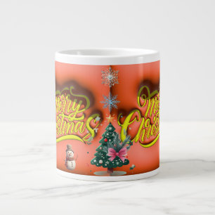 AD 024 - Christmas digital graphic merry christmas Large Coffee Mug