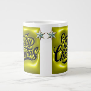 AD 025 - Christmas digital graphic merry christmas Large Coffee Mug