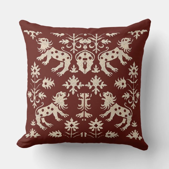 AD 1200s speckled lions print Cushion (Front)