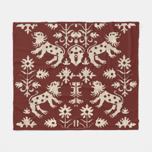 AD 1200s speckled lions print Fleece Blanket