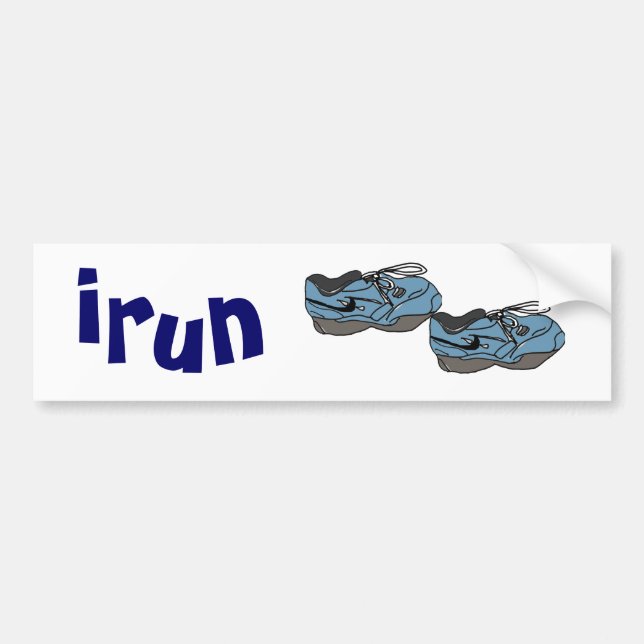 AD- Funny irun cartoon bumper sticker for runners (Front)