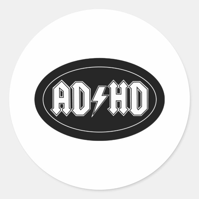 AD/HD CLASSIC ROUND STICKER (Front)