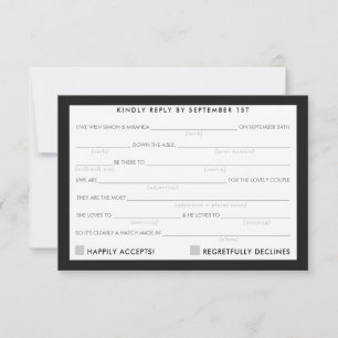 AD LIB RSVP REPLY fun simple bold minimal black