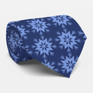 Ad Man Arrow-flake Snowflake Blue Two-sided Tie