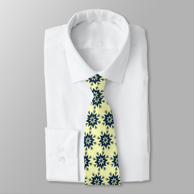 Ad Man Arrow-flake Snowflake Lemon Two-sided Tie (Tied)