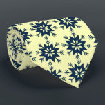 Ad Man Arrow-flake Snowflake Lemon Two-sided Tie<br><div class="desc">Lemon yellow and Navy Blue colorway. This tie is inspired by advertising art of the fifties. This graphical snowflake is navy shown here on a pale yellow background. (All background colours are customisable.) Fun tie for that conservative male with a sense of humour & a passion for life, especially for...</div>