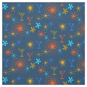 Ad Man Martini Abstract Conversational Fabric