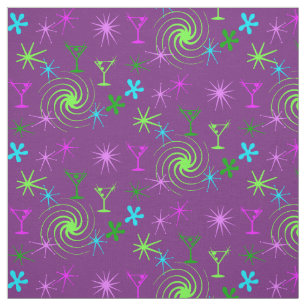 Ad Man Martini Abstract Conversational Fabric