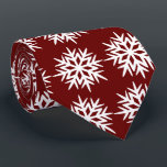 Ad Man Snowflake Foulard Burgundy Two-sided Tie<br><div class="desc">Burgundy and white colorway. This tie is inspired by advertising art of the fifties. This graphical snowflake is white shown here on a burgundy background. (All background colours are customisable.) Fun tie for that conservative male with a sense of humour & a passion for life, especially for the holidays! This...</div>