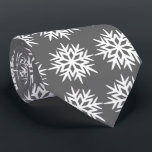 Ad Man Snowflake Foulard Charcoal Grey Two-sided Tie<br><div class="desc">Charcoal grey and white colorway. This tie is inspired by advertising art of the fifties. This graphical snowflake is white shown here on a charcoal grey background. (All background colours are customisable.) Fun tie for that conservative male with a sense of humour & a passion for life, especially for the...</div>