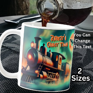 Ad Name, Ghost Train Halloween Misty Steam Train  Coffee Mug