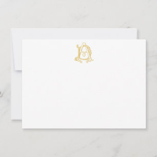 AD or DA Monogram vintage antique gold note cards