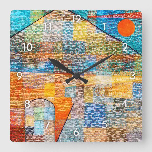 Ad Parnassum, Paul Klee Square Wall Clock (Front)