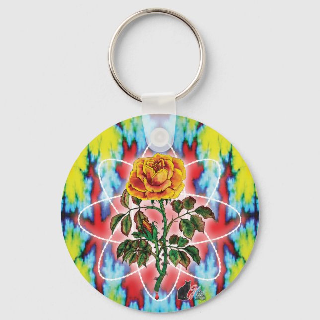 ad Rad Rose  Key Ring (Front)